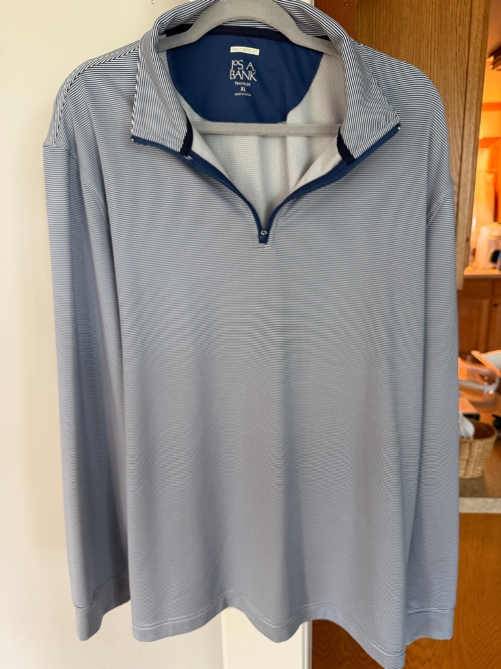 Jos. A. Bank Light Blue and Navy Half-Zip Pullover